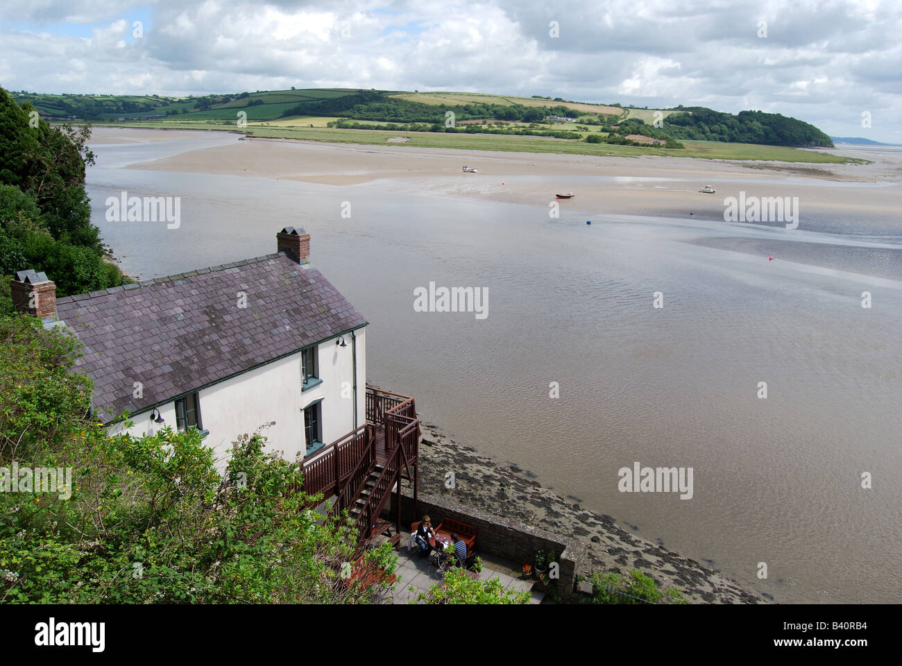 Dylan Thomas Boathouse, Laugharne, Carmarthenshire, Wales, Regno Unito Foto Stock