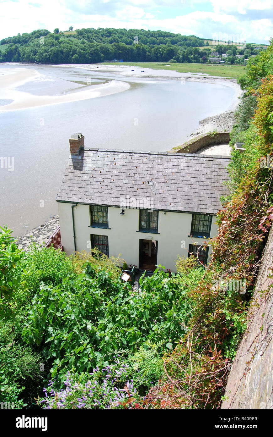 Dylan Thomas Boathouse, Laugharne, Carmarthenshire, Wales, Regno Unito Foto Stock