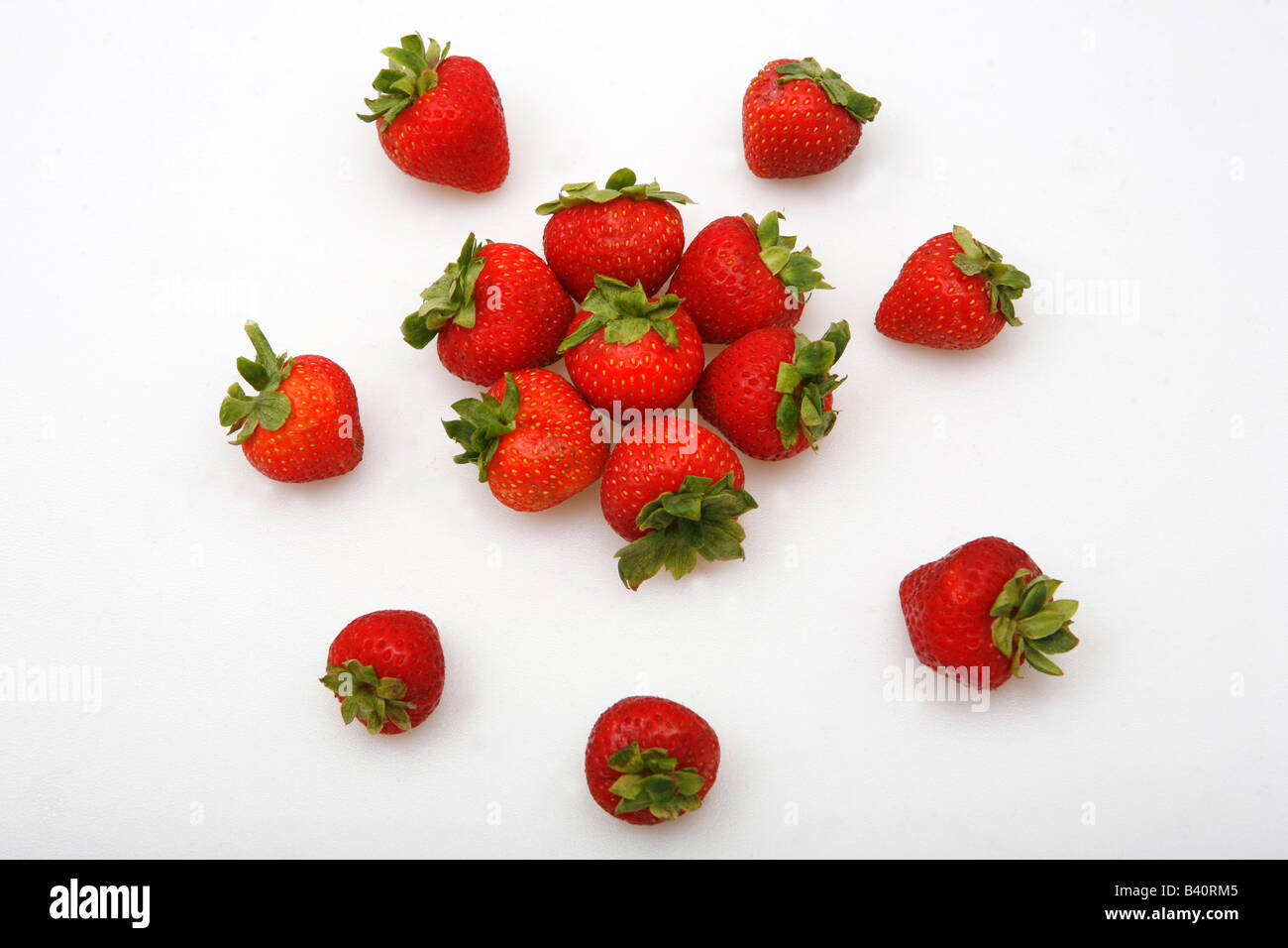 Le fragole disteso in una rotonda forma di ruota. Foto Stock