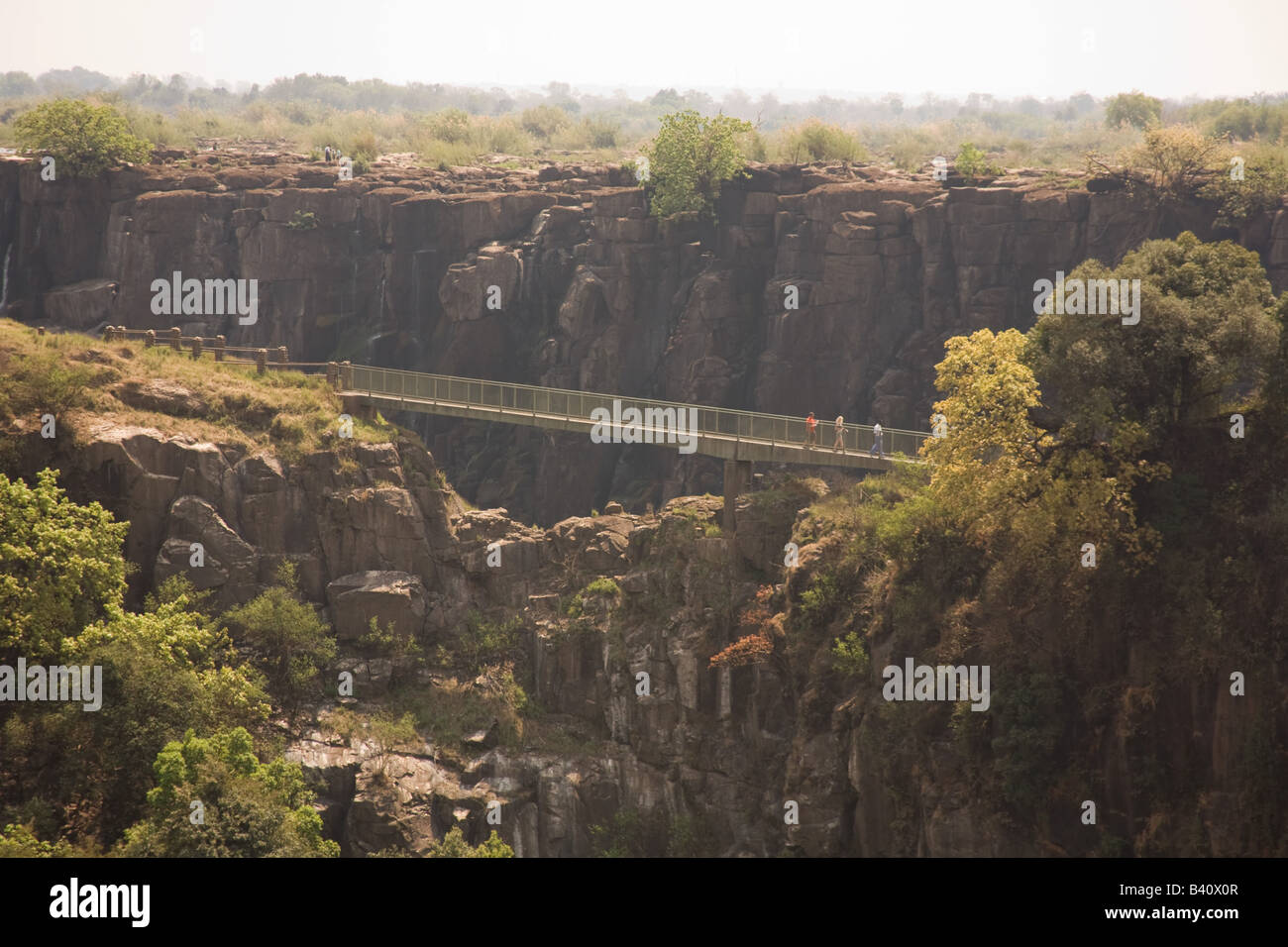 Coltello bordo ponte a Victoria Falls Livingstone Zambia Africa Foto Stock