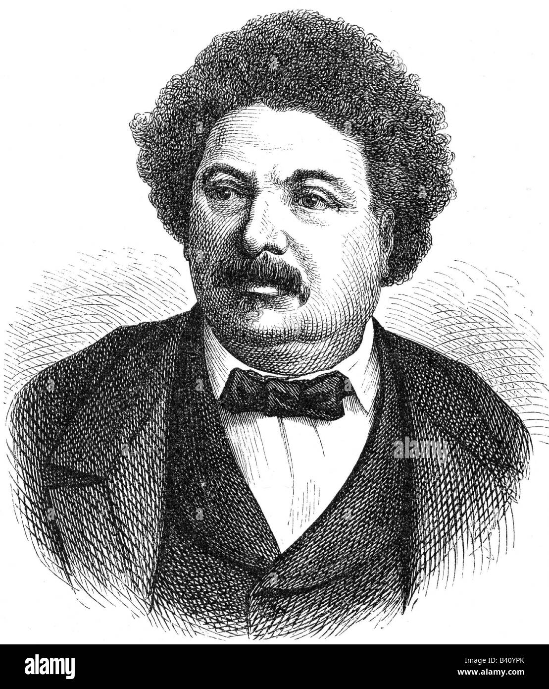 Dumas, Alexandre, pere, 24.7.1802 - 5.12.1870, scrittore francese, ritratto, incisione in legno, , Foto Stock