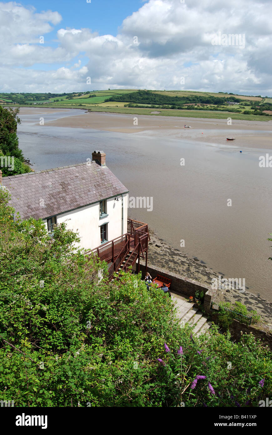 Dylan Thomas Boathouse, Laugharne, Carmarthenshire, Wales, Regno Unito Foto Stock