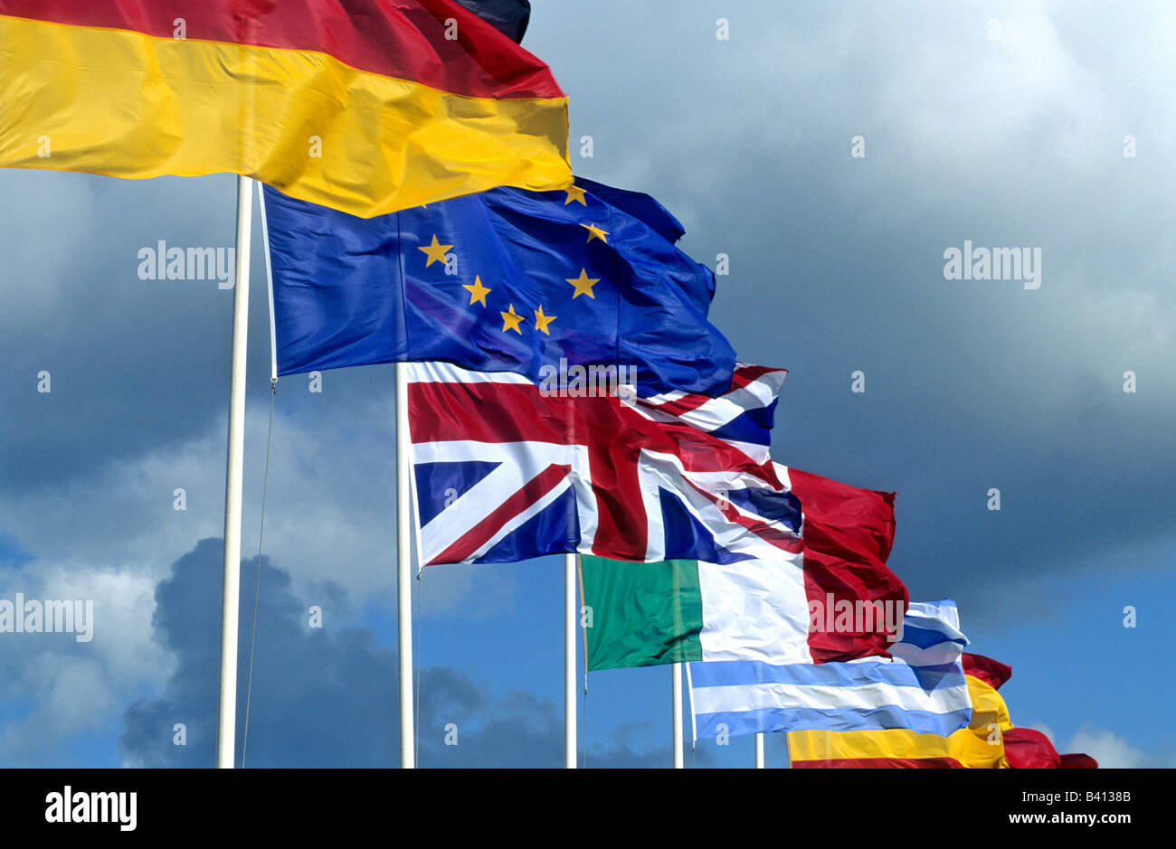 Bandiere europee Foto Stock
