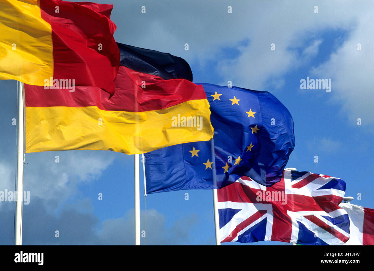 Bandiere europee Foto Stock