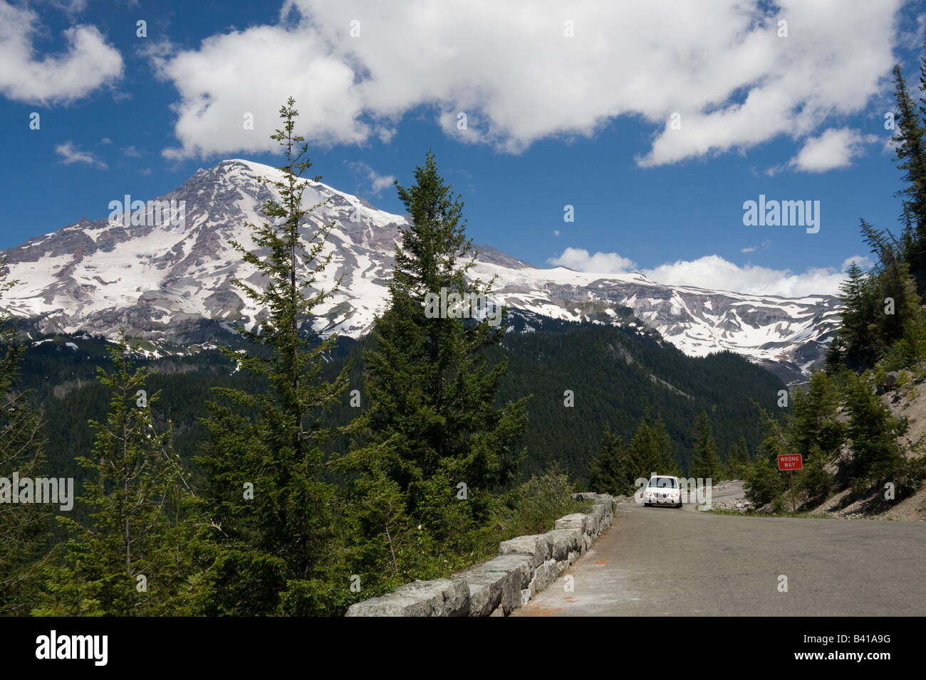 Mount Rainier e il Parco Nazionale di Washington WA Foto Stock