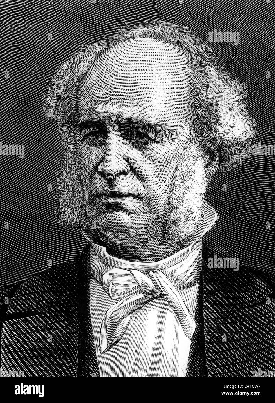 Vanderbilt, Cornelius, 27.5.1794 - 4.1.1877, uomo d'affari americano, ritratto, incisione in legno, 19th secolo, Foto Stock