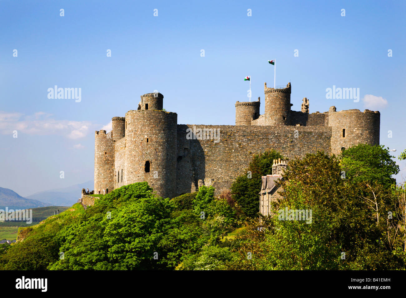 Harlech Castle Snowdonia nel Galles Foto Stock