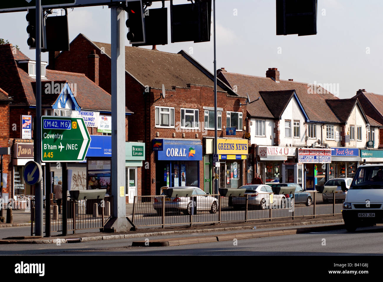 A45 Coventry Road a Sheldon, Birmingham, West Midlands, England, Regno Unito Foto Stock