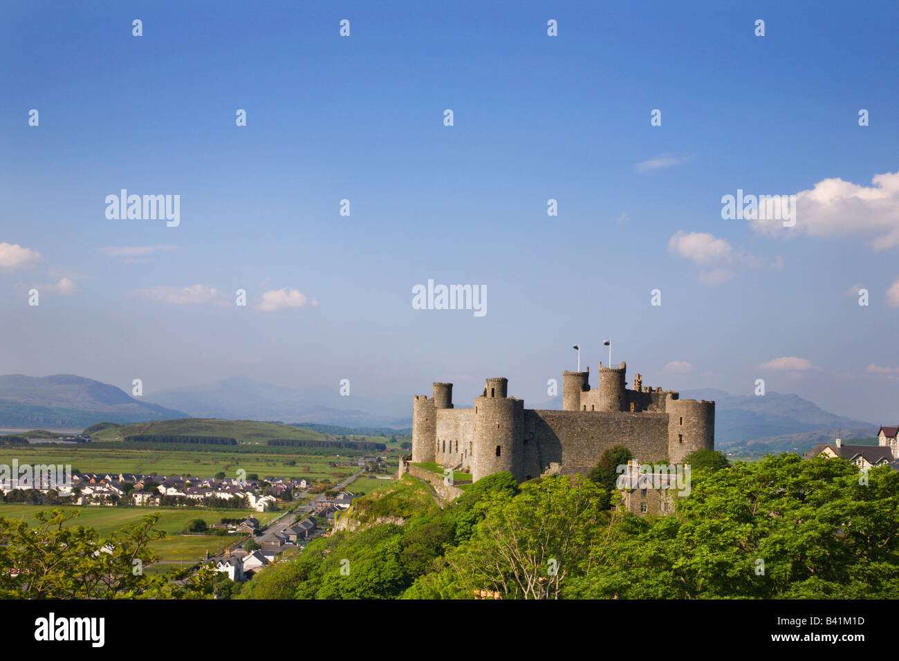 Harlech Castle Snowdonia nel Galles Foto Stock