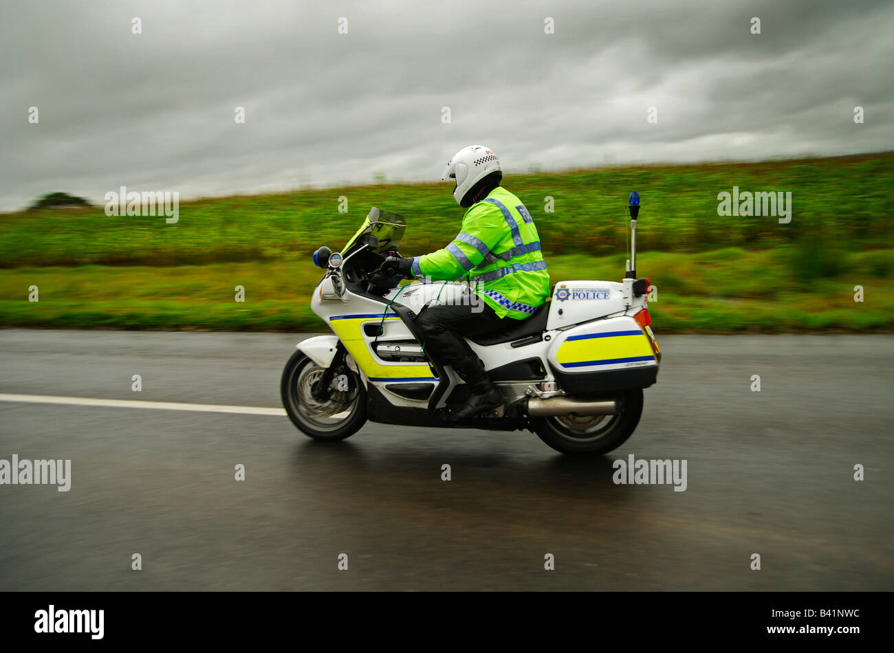 Polizia moto il leader del tour della Gran Bretagna Foto Stock