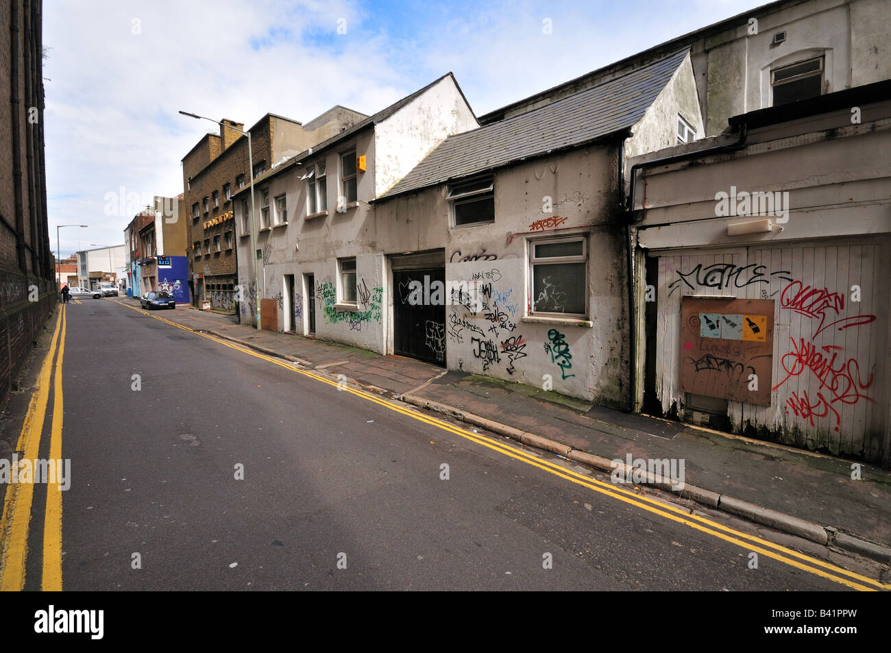 Brighton back street, East Sussex, Regno Unito Foto Stock