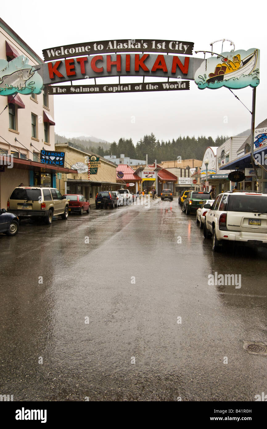 Ketchikan prima città in Alaska Foto Stock