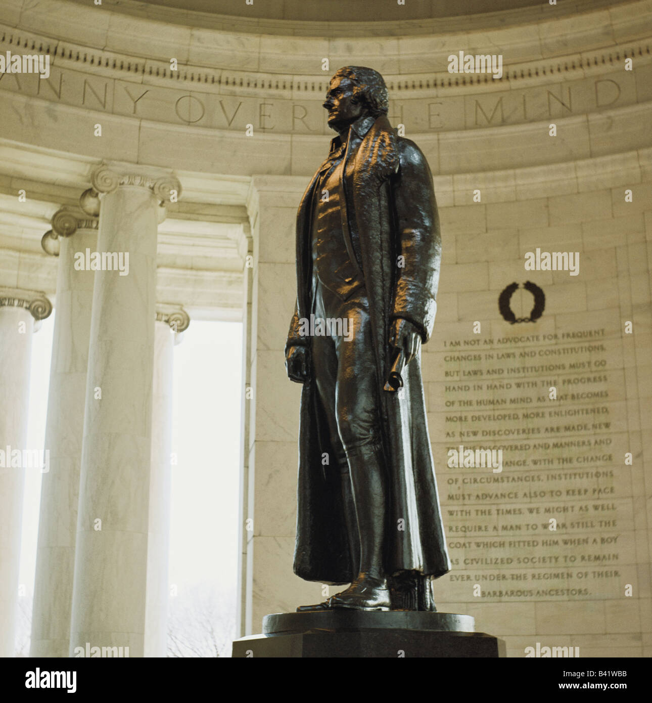 Statua di Thomas Jefferson, padre fondatore degli STATI UNITI D'AMERICA, Washington DC Foto Stock