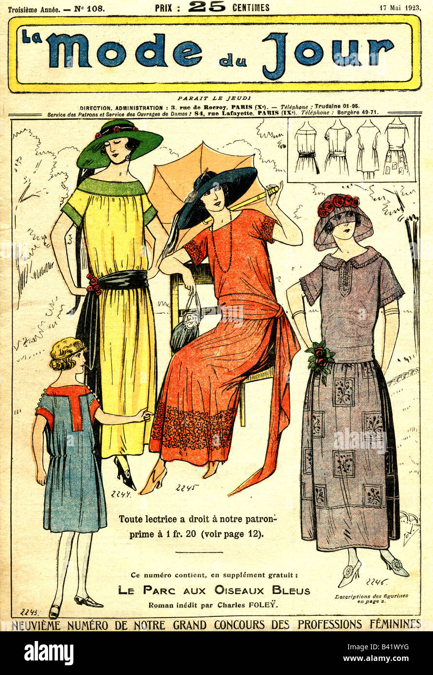 La Mode du Jour francese rivista di moda 17 maggio 1923 per il solo uso editoriale Foto Stock