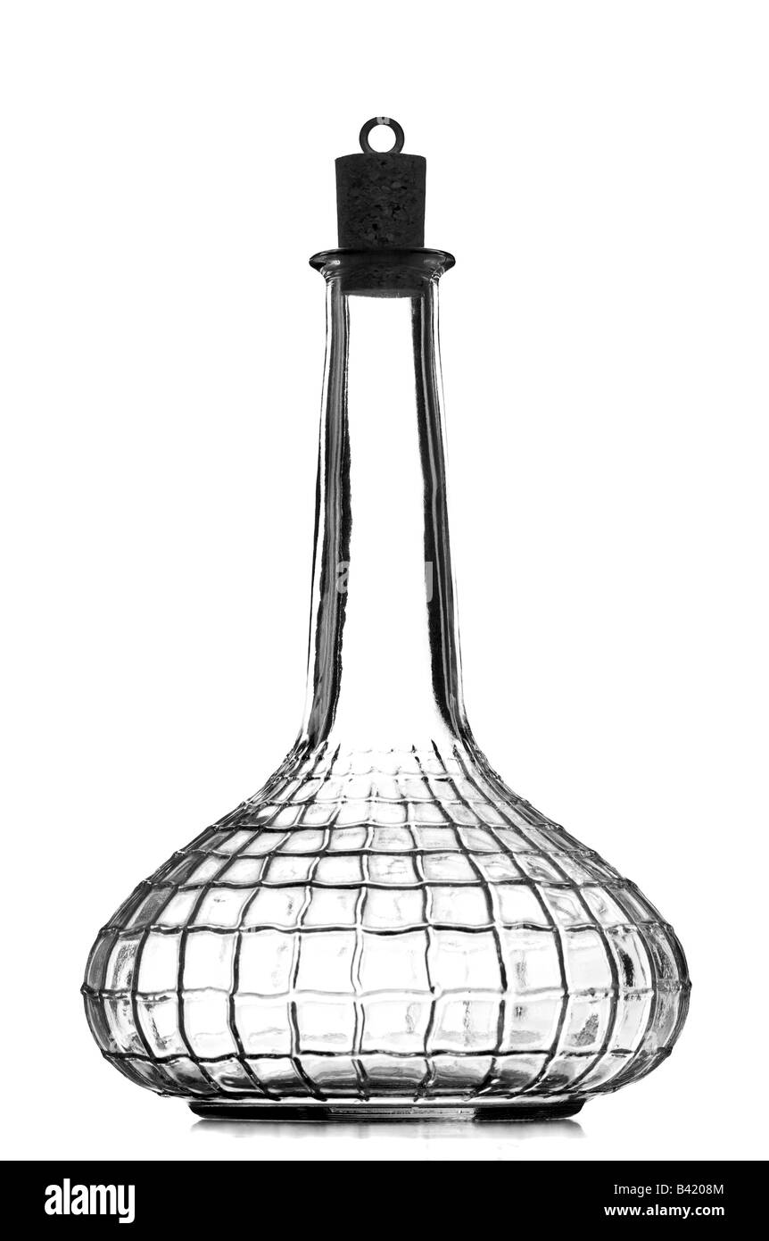 Cristallo vaso testurizzata isolati su sfondo bianco Foto Stock