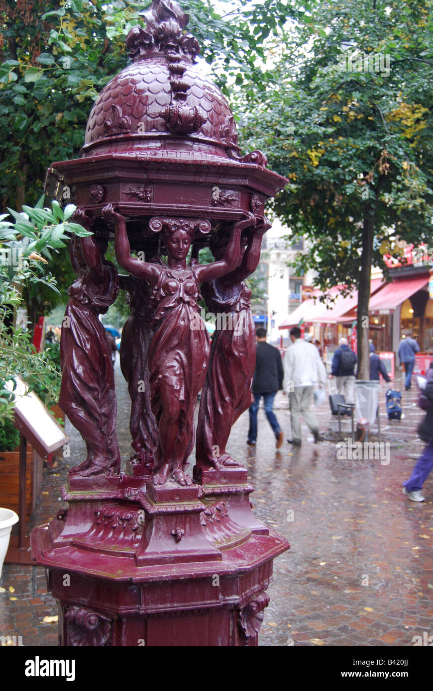 Wallace Fountain centro città Lille Francia Foto Stock