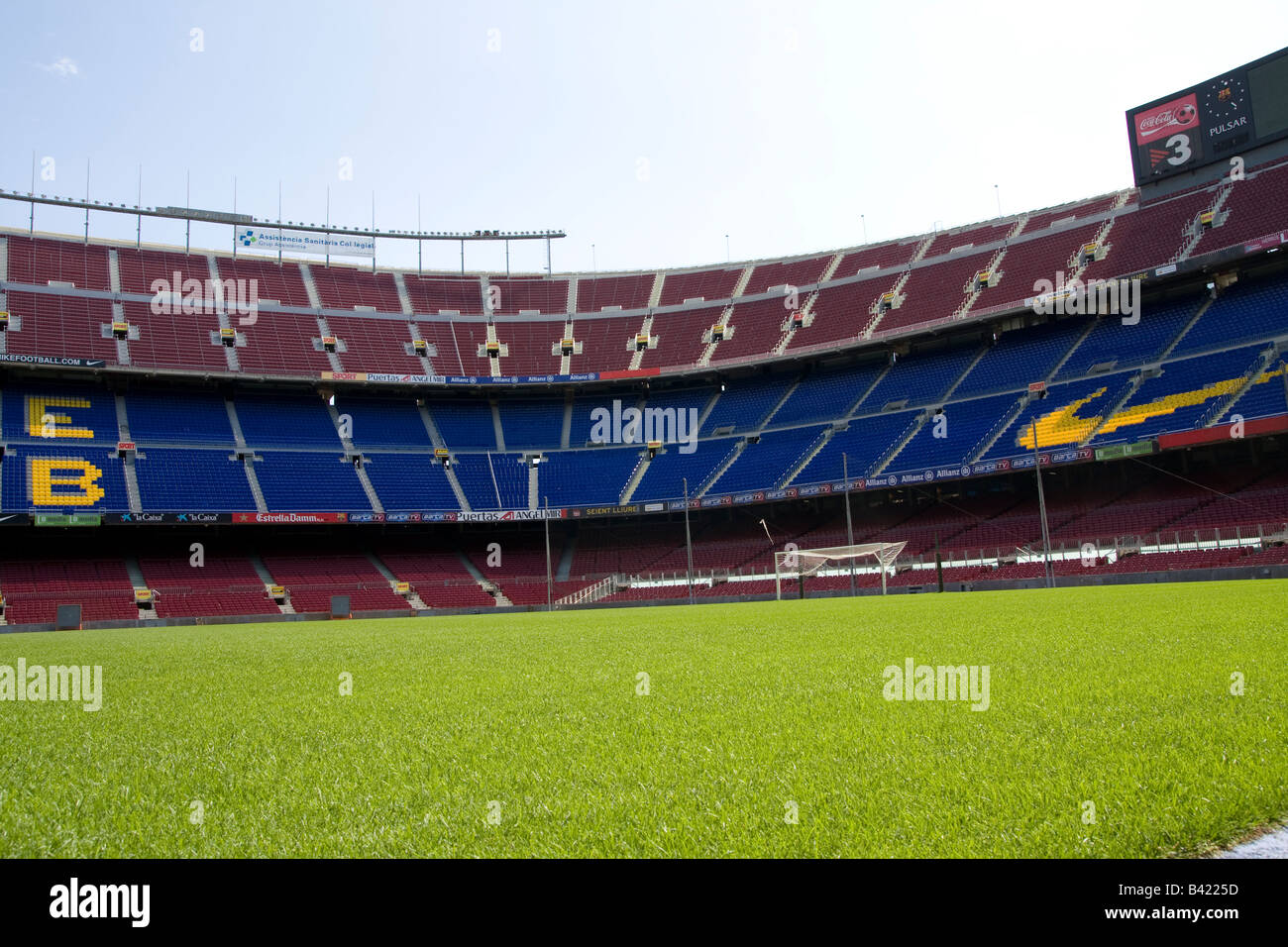 Vista del Camp Nou passo dal cavalletto principale. Barcellona Spagna Foto Stock