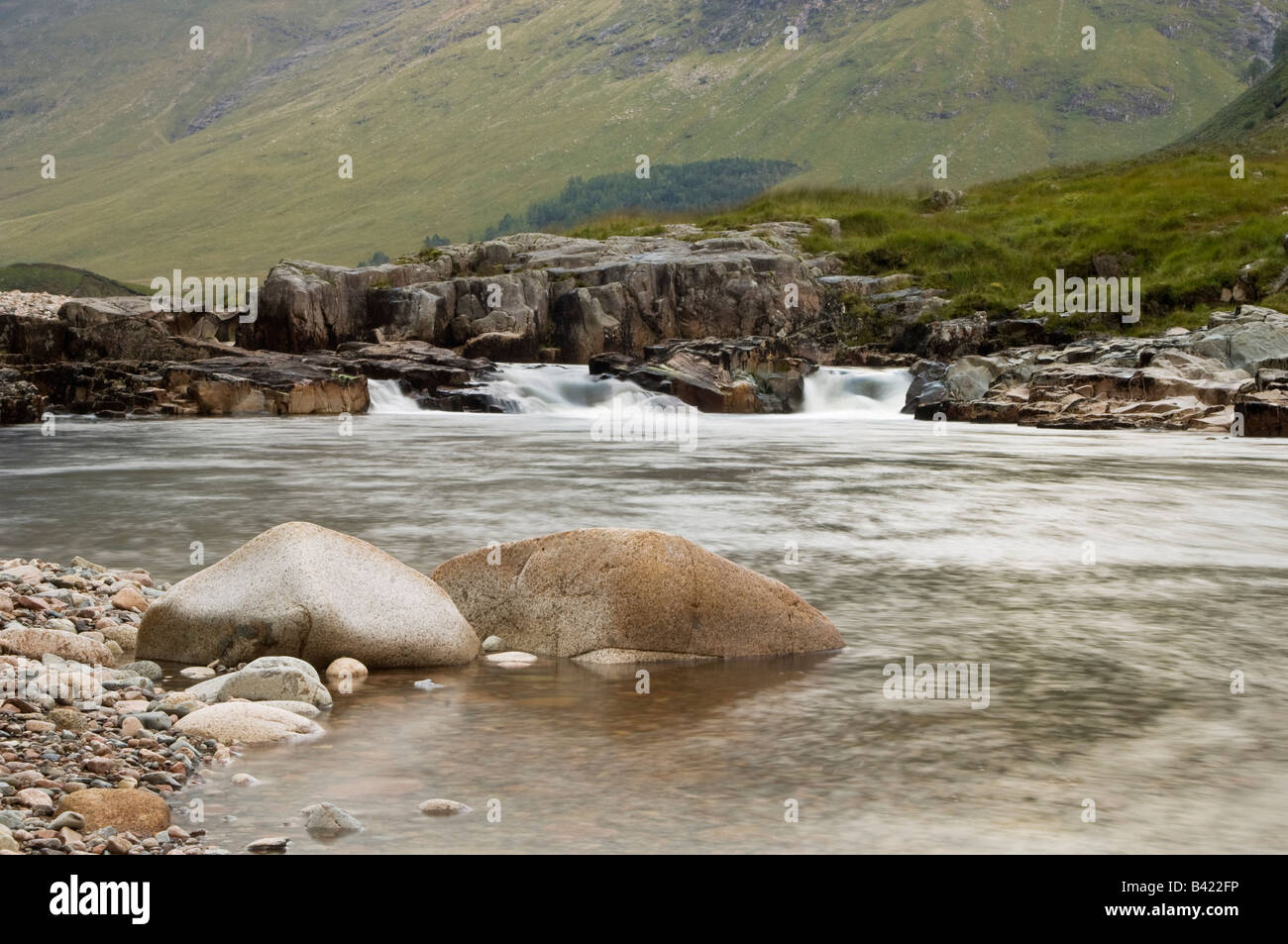 Fiume, Etive Glen Etive Scotland Regno Unito Foto Stock