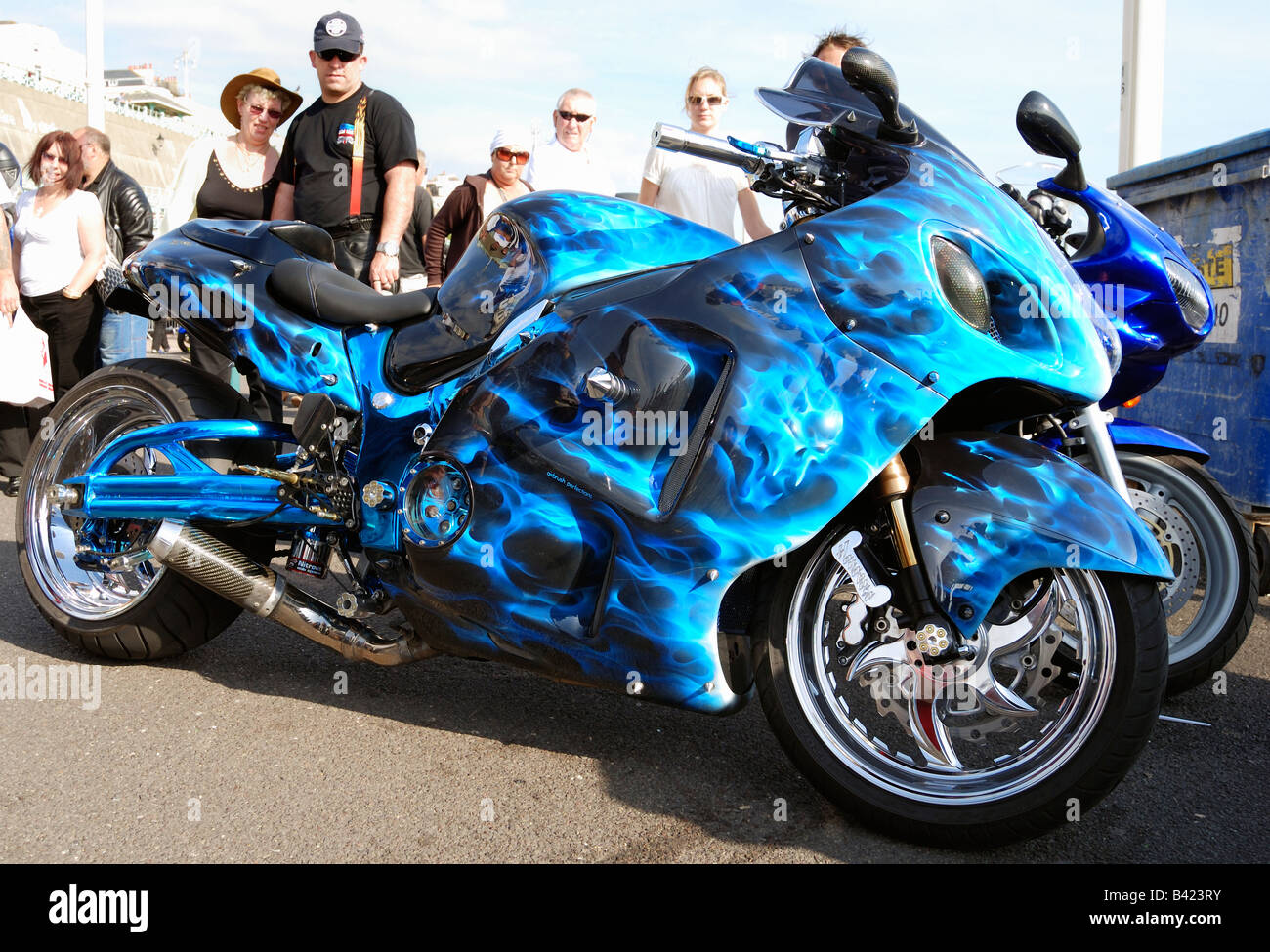 Personalizzato insolito moto chopper Foto Stock