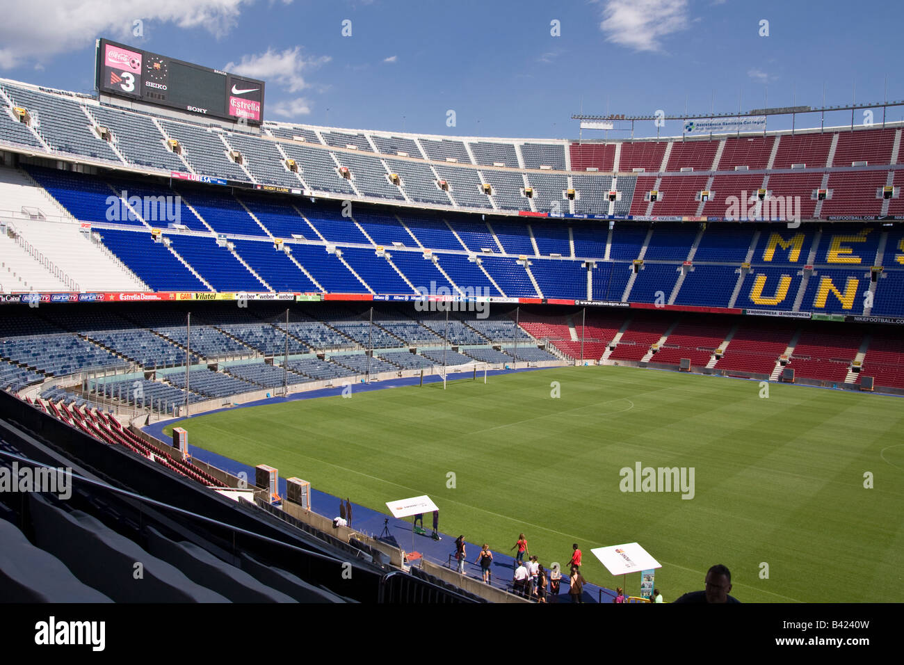 Vista del Camp Nou passo dal cavalletto principale. Barcellona Spagna Foto  stock - Alamy
