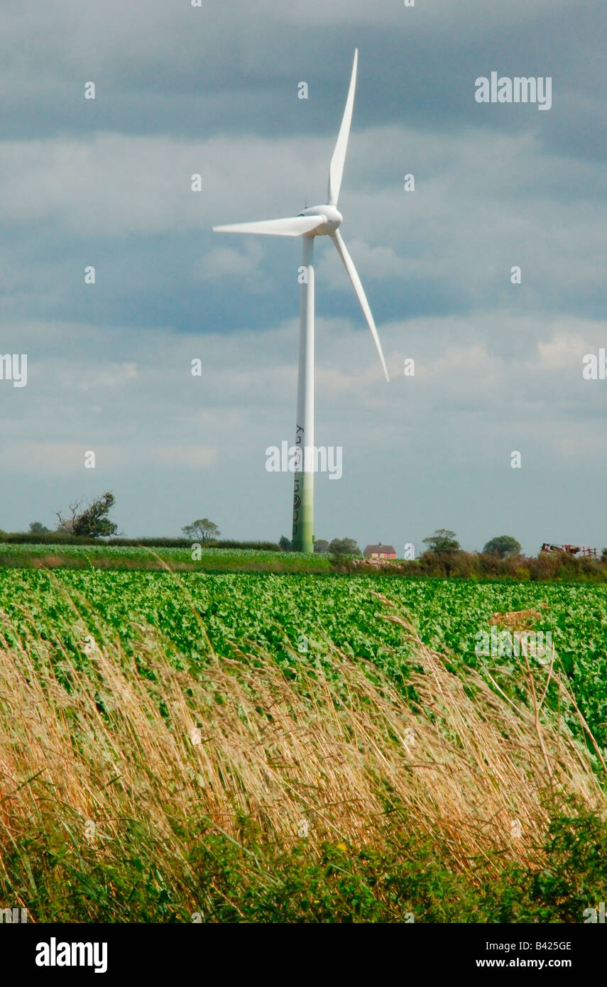 Turbina eolica su Norfolk wind farm Foto Stock