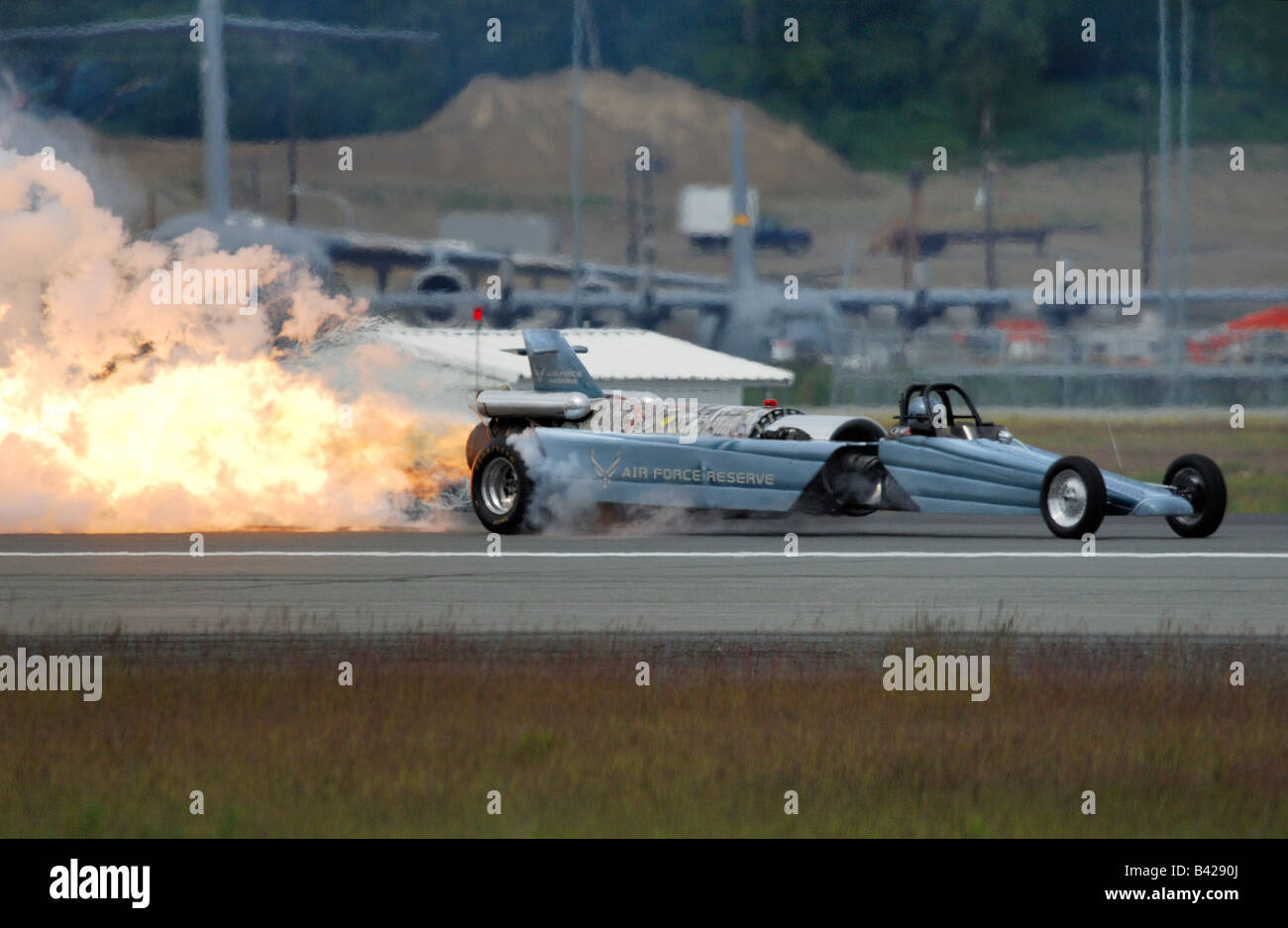 Auto a getto (Air Force Riserva) accende il motore durante airshow di- Arctic Thunder airshow 2008 - Anchorage - Alaska - USA Foto Stock