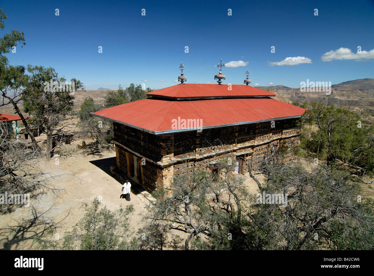 Monastero Debre Demo dal al di sopra di Etiopia Foto Stock