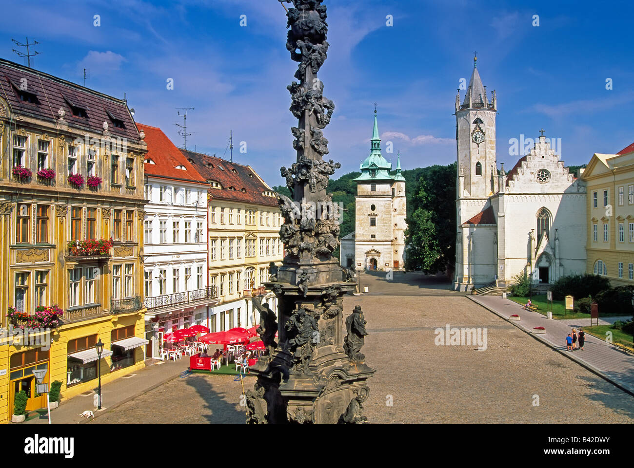 Repubblica ceca, Boemia settentrionale, Teplice, Town Square Foto Stock