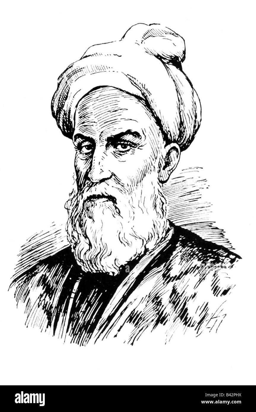 Avicenna (Abu Ali Sina), 980 - 1037, filosofo e medico persiano, disegno, 19th secolo, Foto Stock