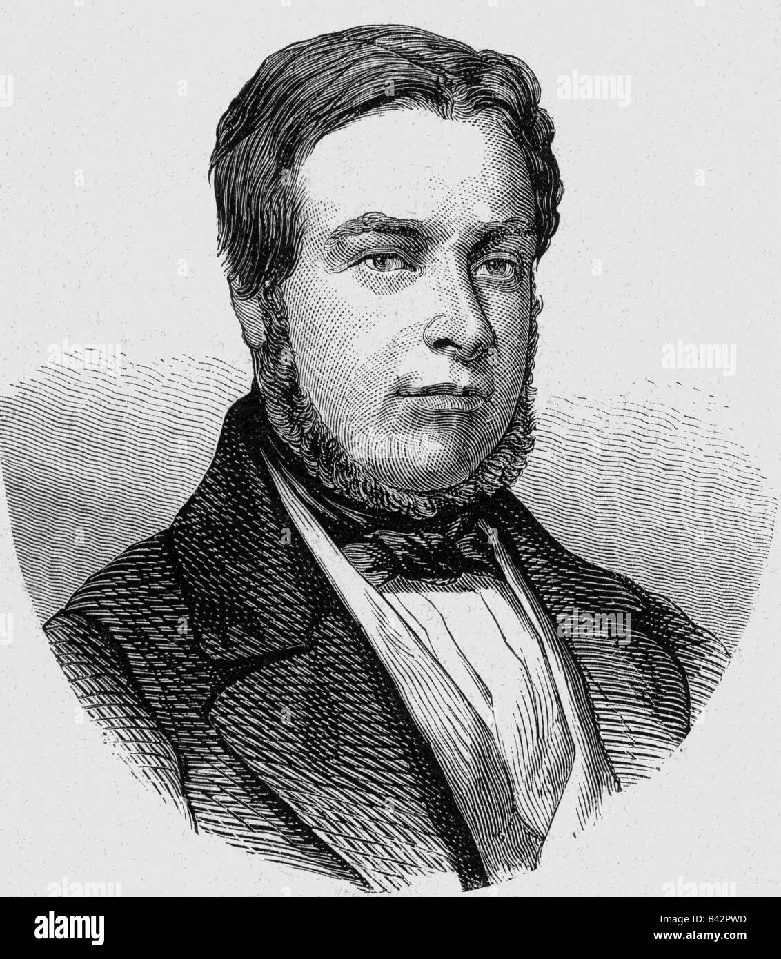 Cavour, Camillo, Conte di, 10.8.1810 - - 6.6.1861, politico italiano, primo Ministro del Regno di Sardegna 1852 - 1859 e 1860 - 1861, ritratto, incisione in legno, 'Die Glocke', Lipsia, 29.7.1859, Foto Stock