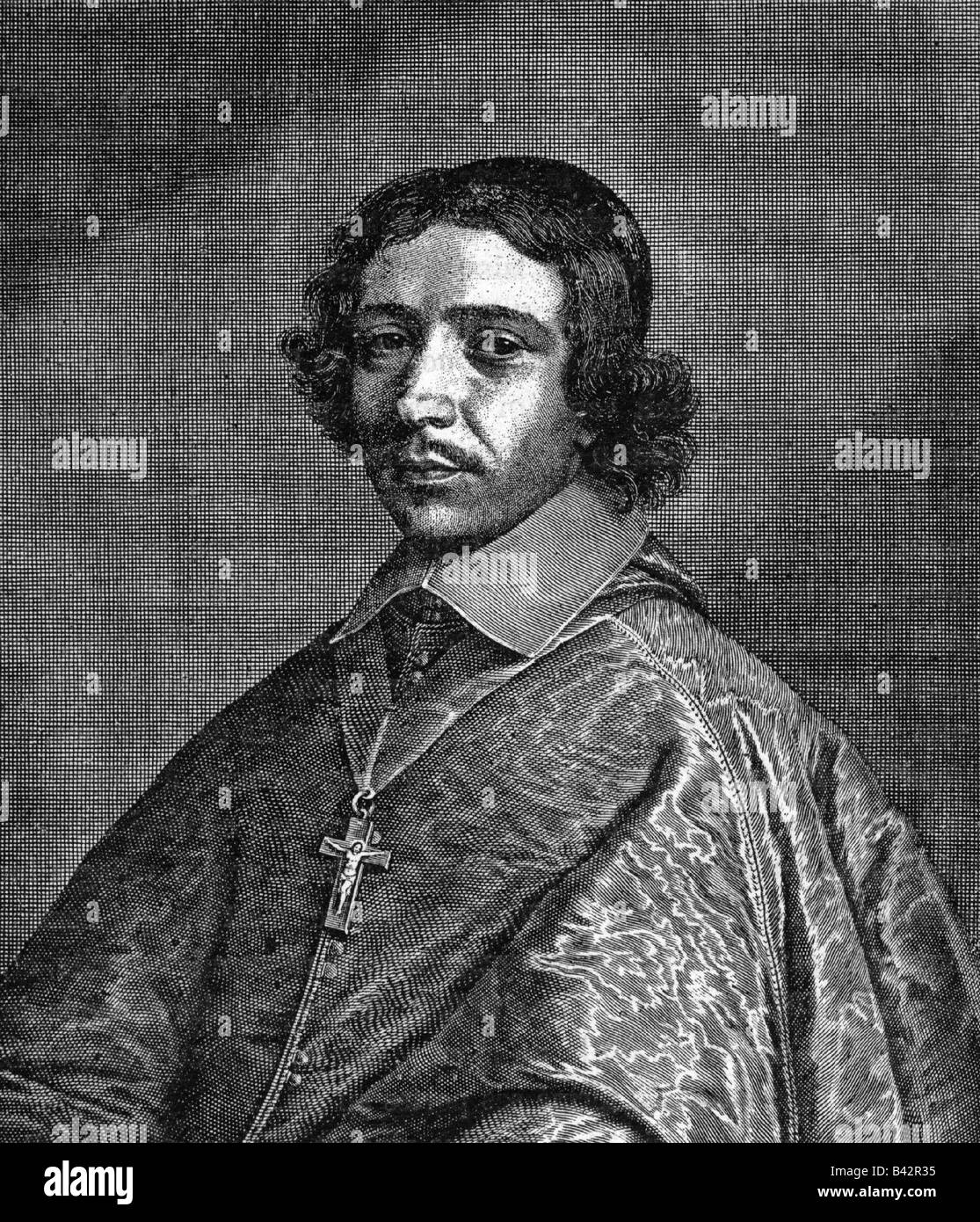 Retz, Jean Francois de Gondi, Baron de, 20.9.1613 - 24.8.1679, cardinale e politico francese, a metà lunghezza, xilografia dopo l'incisione contemporanea, 17th secolo, Foto Stock