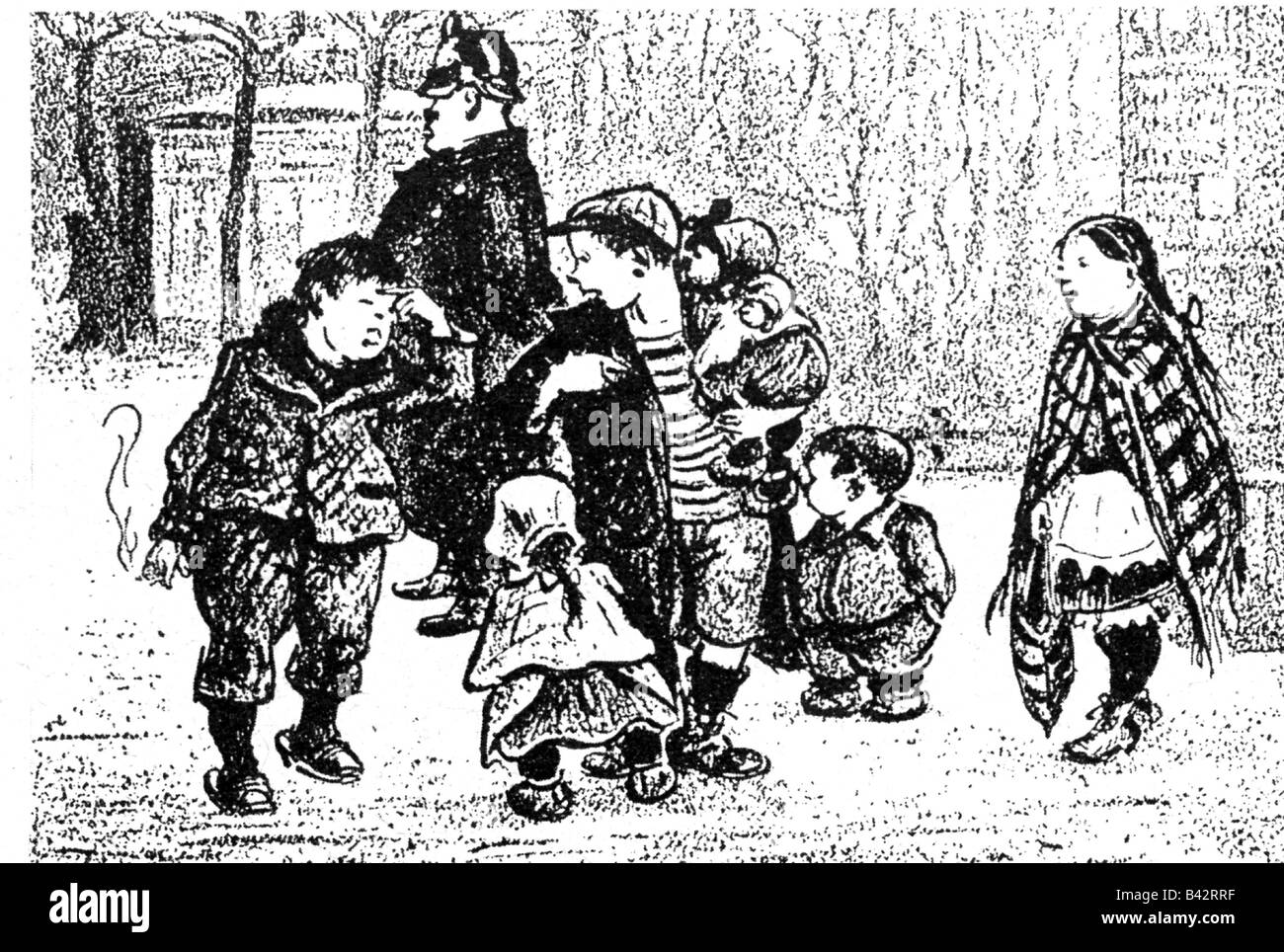 Zille, Heinrich, 10.1.1858 - 9.8.1929, artista tedesco (pittore), caricatura, 20th secolo, Foto Stock