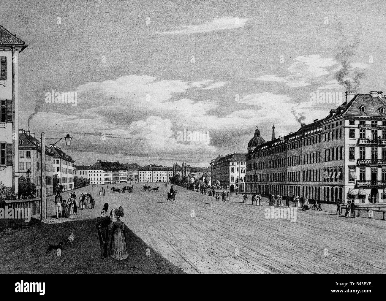 Geografia / viaggio, Germania, Monaco, piazze, Maximiliansplatz, costruita tra il 1800 e il 1805, Foto Stock