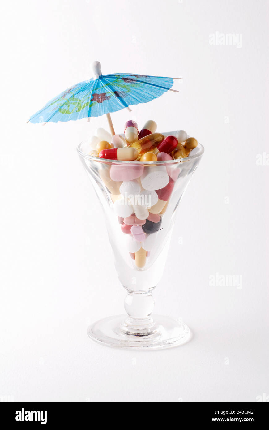 Cocktail di medicina pillole Foto Stock