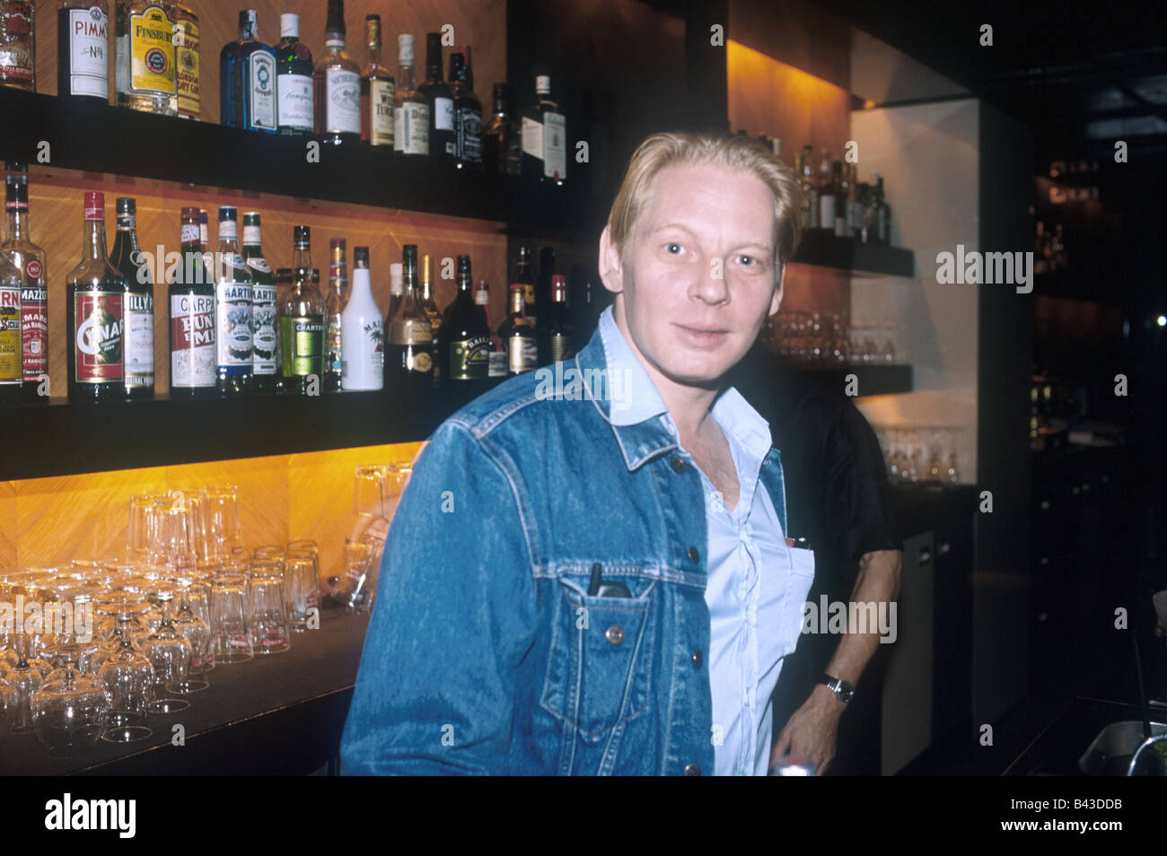 Becker, Ben, * 19.12.1964, attore tedesco, halflength, il suo club "Trompete', Berlino, Luetzowplatz 9, Foto Stock