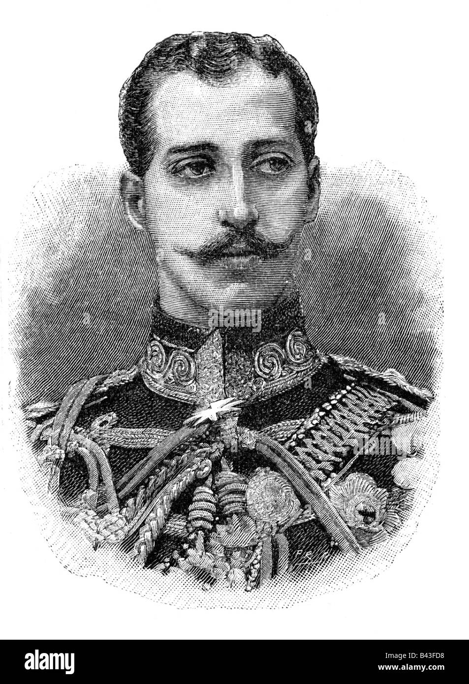 Albert Victor, 8.1.1864 - 14.1.1892, Duca di Clarence e Avondale, ritratto, incisione in legno, 1891, , Foto Stock
