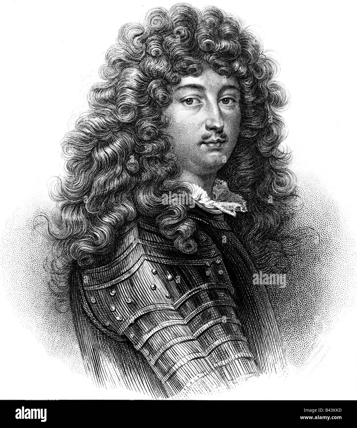 Luigi XIV, 5.9.1638 - 1.9.1715, Re di Francia 14.5.1643 - 1.9.1715, ritratto, acciaio, incisione del XIX secolo , artista del diritto d'autore non deve essere cancellata Foto Stock