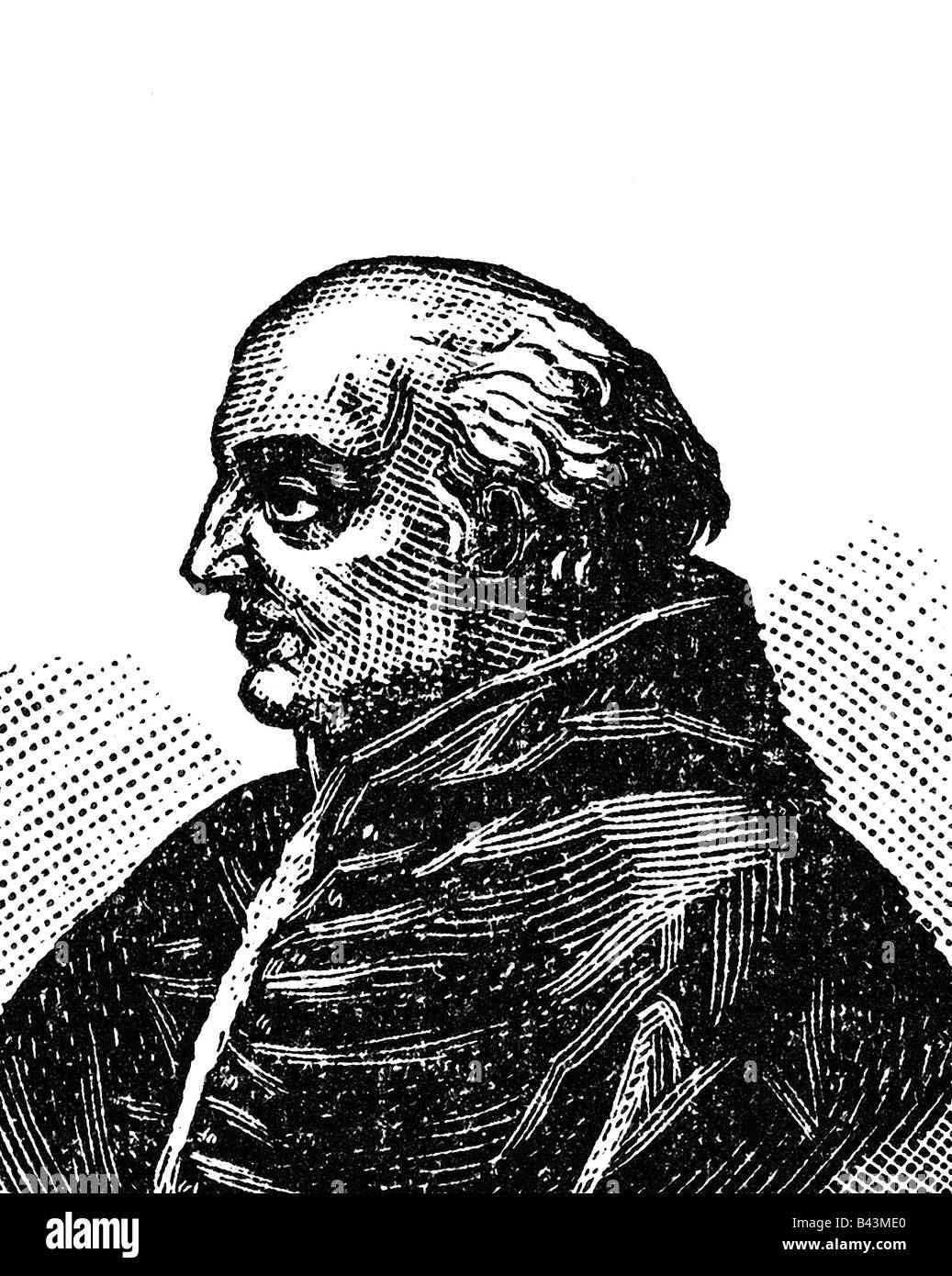 Giovanni XXIII (Baldassare Cossa), circa 1370 - 22.12.1419, antipapa 17.5.1410 - 29.5.1415, ritratto, incisione in legno, circa 1900, , Foto Stock