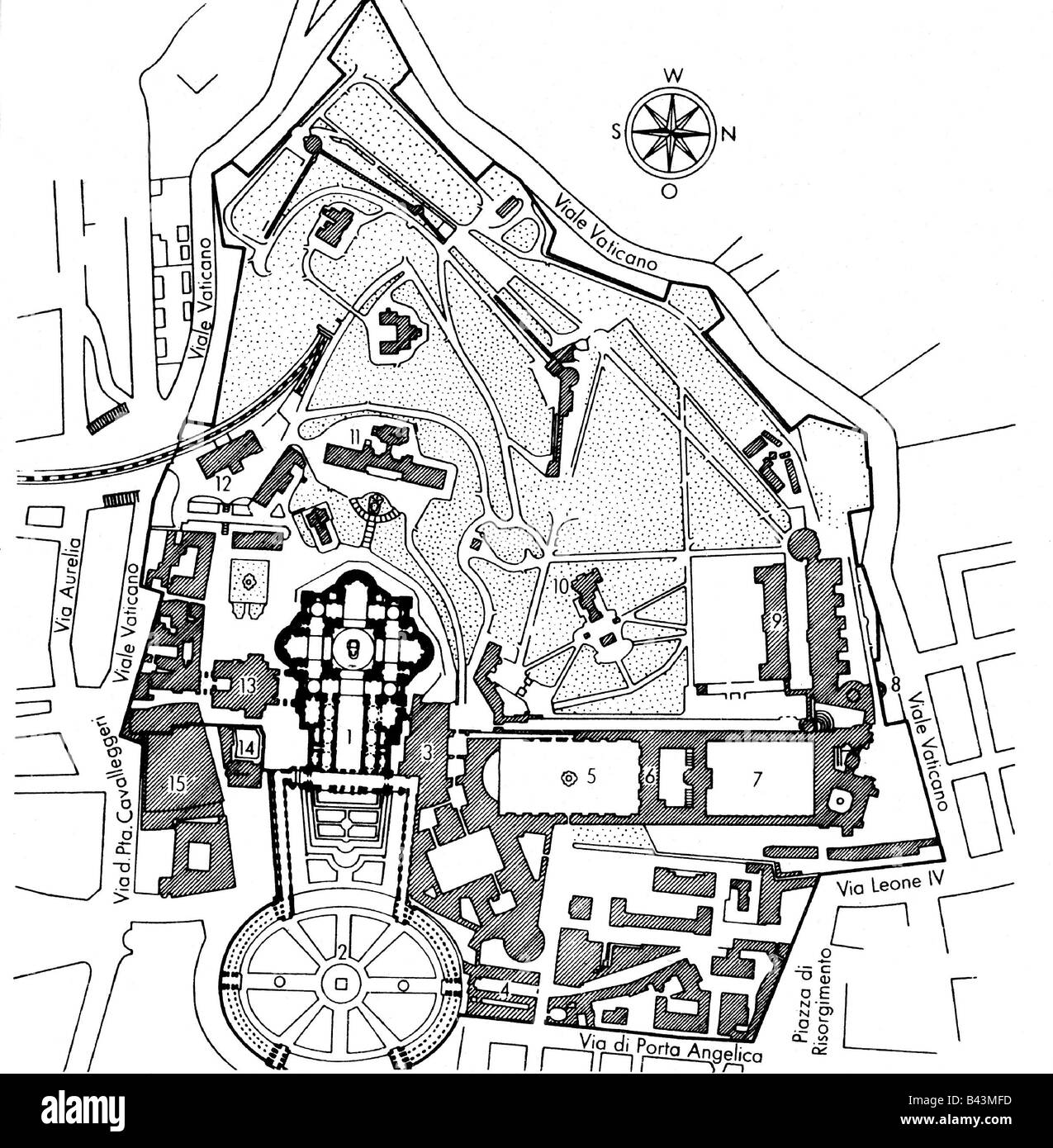 Geografia / viaggio, Italia, Roma, Vaticano, viste della città / città, pianta del Vaticano, th secolo, storico, storico,