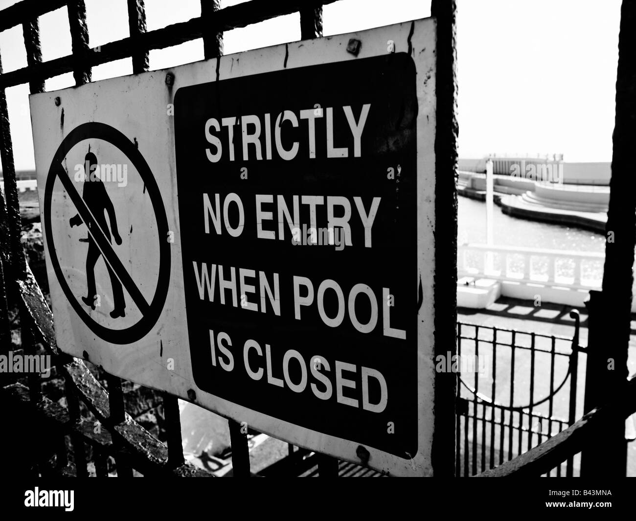 Nessuna voce segno, Giubileo piscina, Penzance Foto Stock
