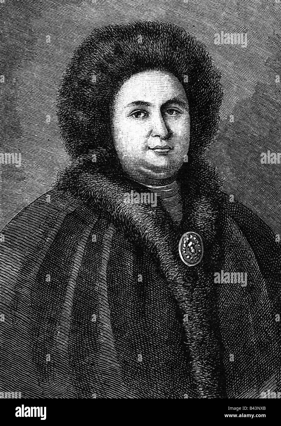 Eudoxia Feodorovna, 30.6.1670 - 27.8.1731, imperatrice di Russia 1689 - 1698, ritratto, incisione dopo la verniciatura, Romanov gallery, San Pietroburgo, Evdokiya Feodorovna Lopukhina, zarina, secolo XVII, , artista del diritto d'autore non deve essere cancellata Foto Stock