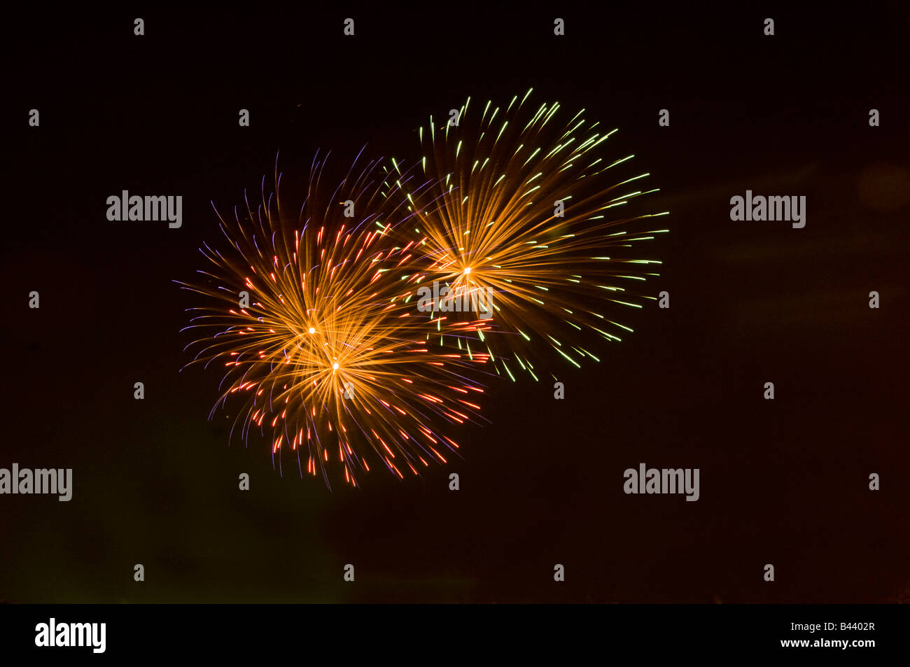 Fuochi d'artificio in Canada alle celebrazioni del Giorno in Winnipeg Manitoba Canada Foto Stock