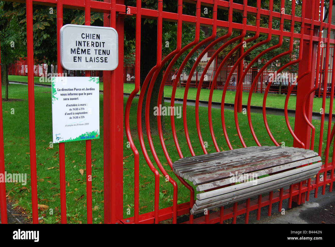 I cancelli del parco Lille Francia Foto Stock