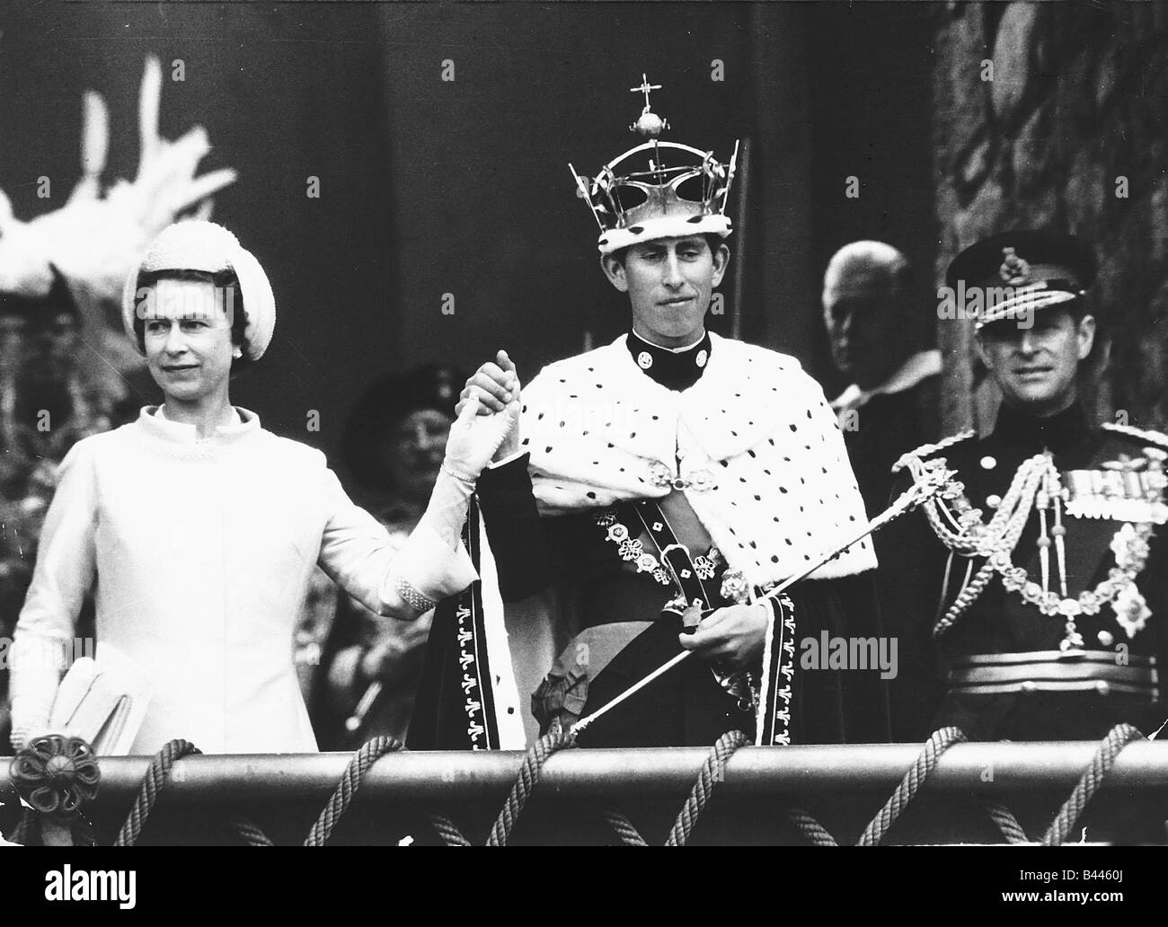 Investitura Del Principe Carlo A Caernarvon Castle Con La Regina Elisabetta E Il Principe Filippo Luglio 1969 Foto Stock Alamy