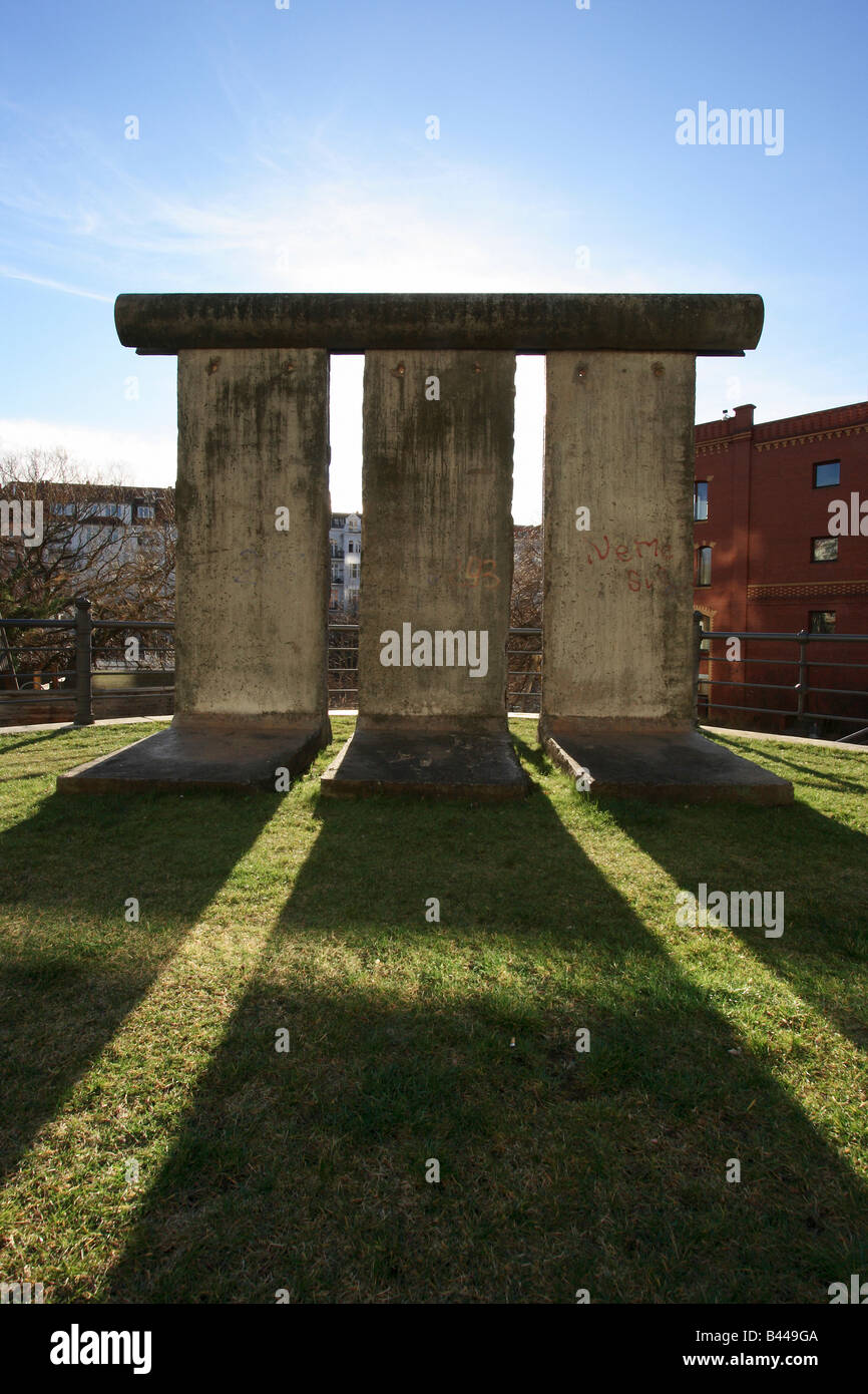 Tre segmenti del muro di Berlino, Berlino, Germania Foto Stock