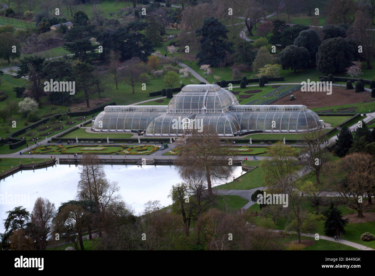 I Giardini di Kew Serra vista aerea Foto Stock