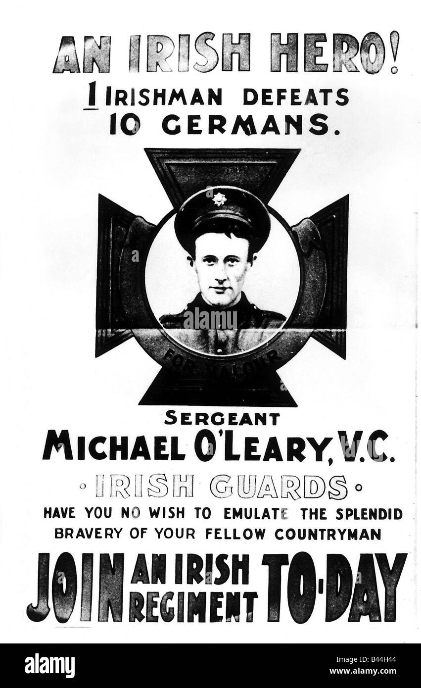WW2 poster appello ai volontari per unire l'esercito irlandese Foto Stock