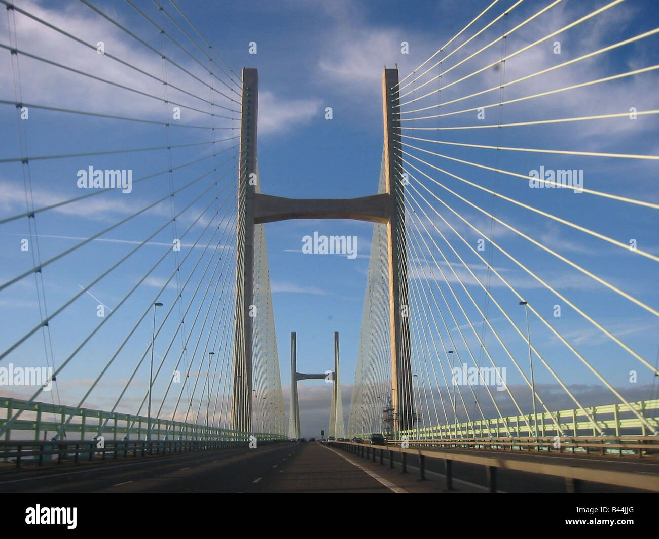 Severn ponte che attraversa il Severn Estuary dicembre 2002 che collegano l'Inghilterra e Galles Foto Stock