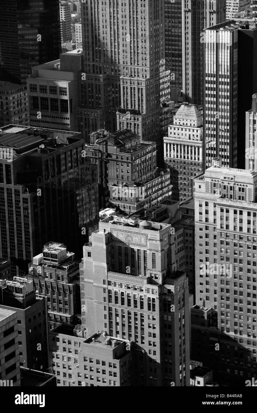 Manhatten sky-raschiatori Foto Stock