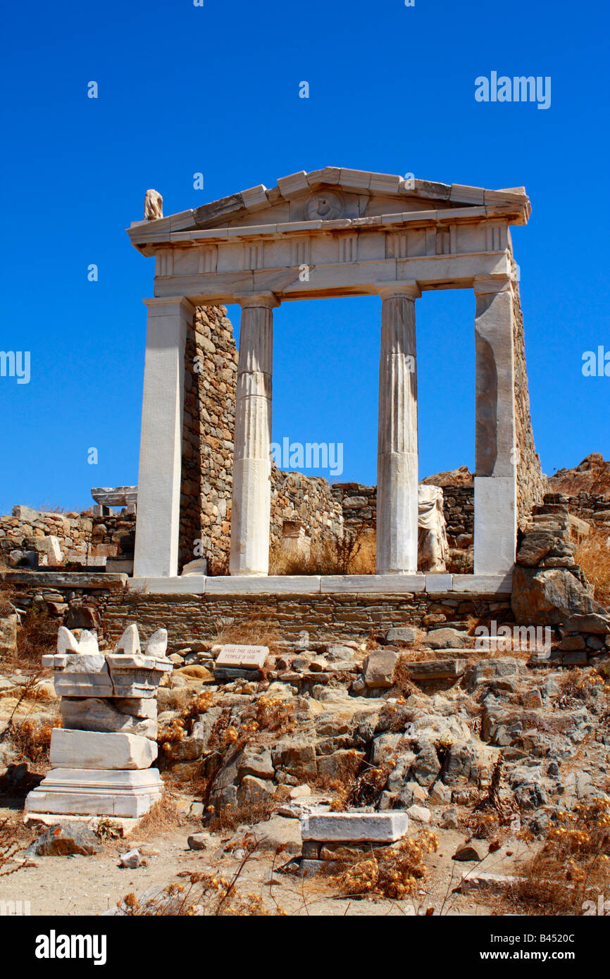 Il Tempio di Iside Delos cicladi grecia Foto Stock